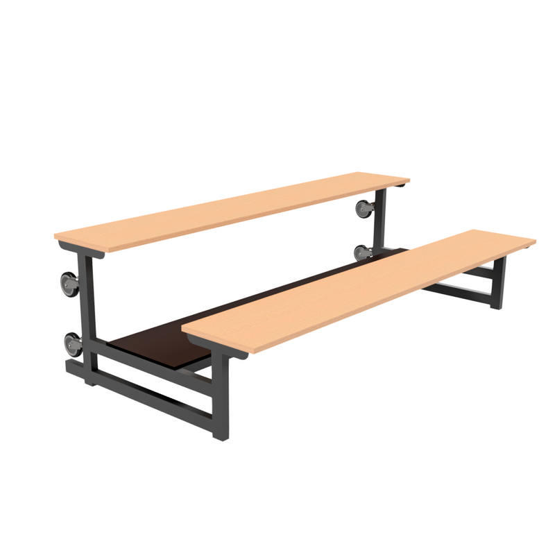 Bleacher for indoor use are two benches 